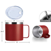 Load image into Gallery viewer, 16 oz Insulated Stainless Steel Coffee Cup Tumbler Mug With Sip Lid and Handle