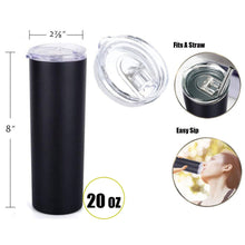 Load image into Gallery viewer, 20 oz Insulated Stainless Steel Skinny Tumbler Mug With Slider Lid