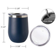 Load image into Gallery viewer, 12 oz Wine Tumbler Mug With Sip Lid